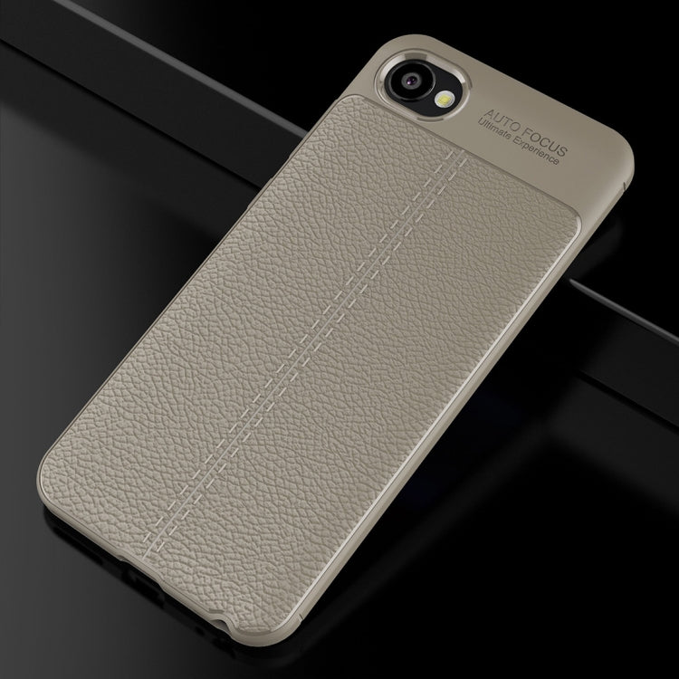 For HTC Desire 12 Litchi Texture Soft TPU Protective Back Cover Case