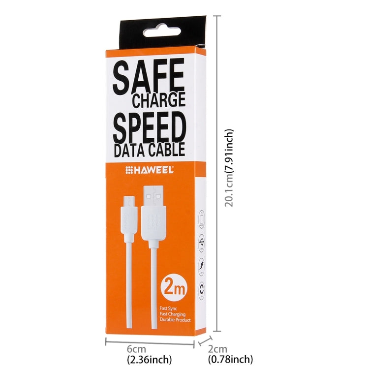 HAWEEL 20.1 x 6 x 2 cm Hang Hole Color Box Packing for 2m 8 Pin to USB Sync and Charging Cable (HWL-1012W)