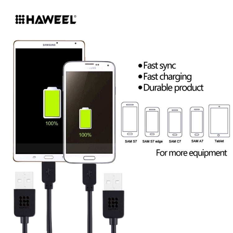 HAWEEL 3m High Speed Micro USB to USB Data Sync Charging Cable, For Samsung, Xiaomi, Huawei, LG, HTC, The Devices with Micro USB Port