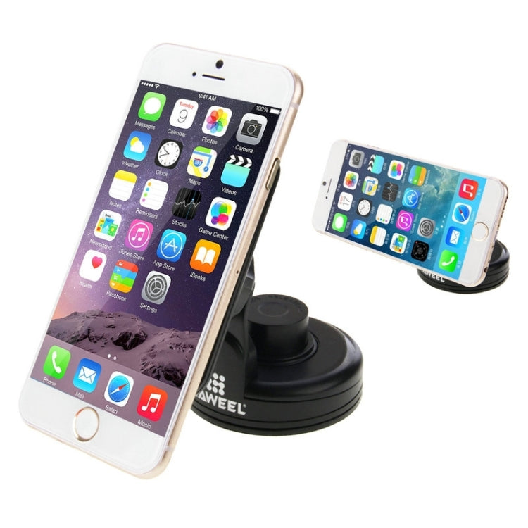 HAWEEL Universal 360 Degrees Rotation Windshield Mount Holder with 8 Suckers, For iPhone, Galaxy, Huawei, Xiaomi, LG, HTC and other Smartphones(Black)