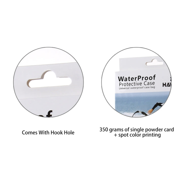 HAWEEL 20.3 x 12.1 x 1.5cm Hang Hole Color Box Packing for Transparent Universal Waterproof Bag (HWL-7002T)
