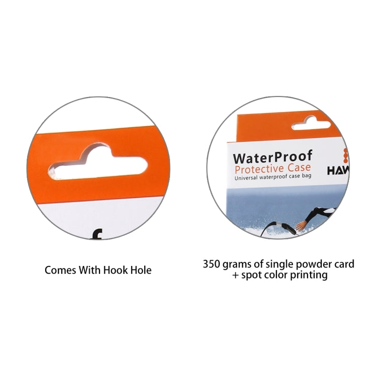 HAWEEL 20.3 x 12.1 x 1.5cm Hang Hole Color Box Packing for Transparent Universal Waterproof Bag (HWL-7002E)