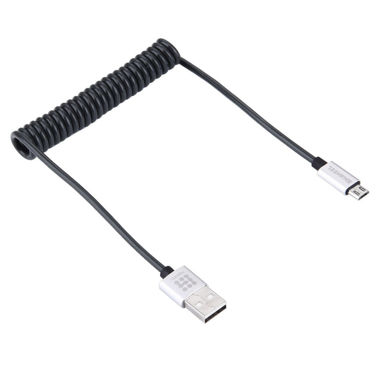 HAWEEL 2A Micro USB to USB 2.0 Retractable Coiled Data Sync Charging Cable, Stretched Length: 30cm-100cm, For Samsung, Huawei, Xiaomi, LG, HTC and other Smartphones