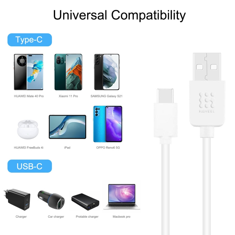 HAWEEL 2m USB-C / Type-C to USB 2.0 Data & Charging Cable