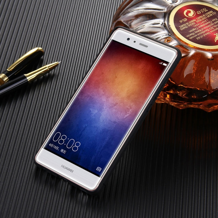 HAWEEL For Huawei P9 Brushed Carbon Fiber Texture Shockproof TPU Protective Case(Black)