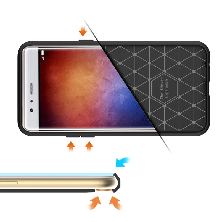 HAWEEL For Huawei P9 Brushed Carbon Fiber Texture Shockproof TPU Protective Case(Black)