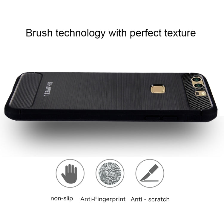 HAWEEL For Huawei P9 Plus Brushed Carbon Fiber Texture Shockproof TPU Protective Case