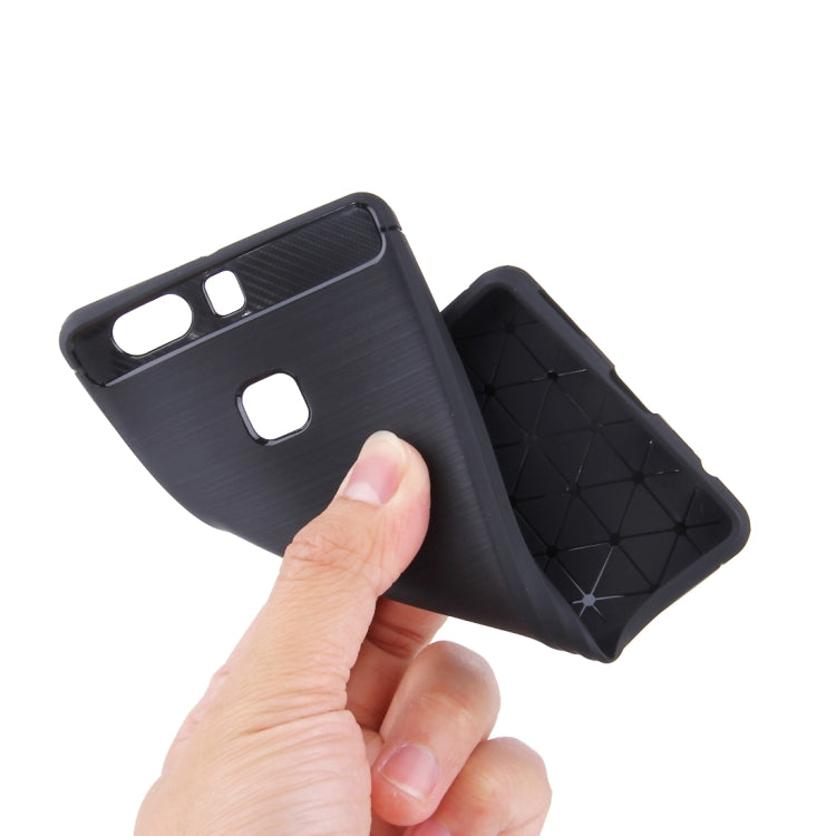 HAWEEL For Huawei P9 Plus Brushed Carbon Fiber Texture Shockproof TPU Protective Case