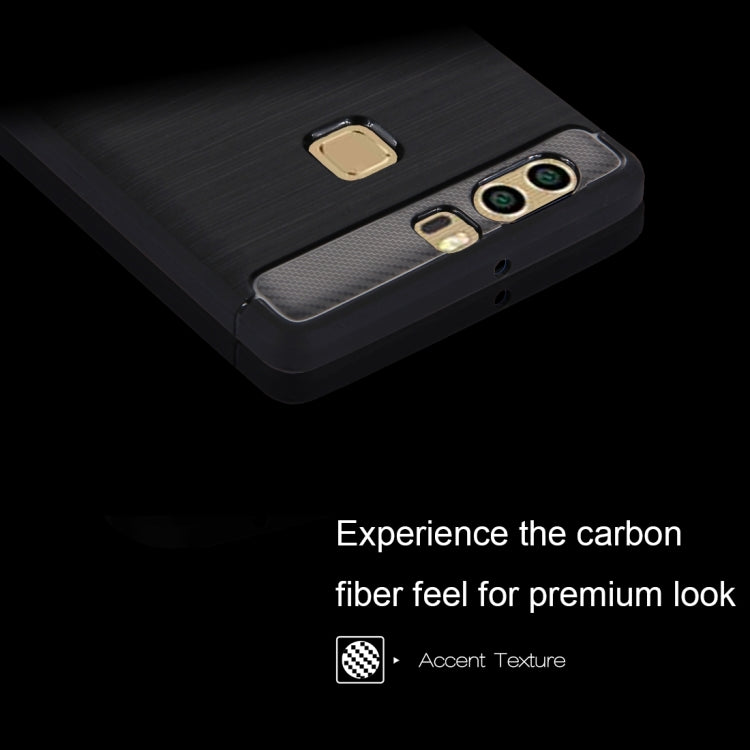 HAWEEL For Huawei P9 Plus Brushed Carbon Fiber Texture Shockproof TPU Protective Case