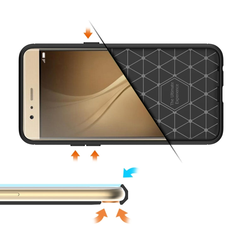 HAWEEL For Huawei P9 Plus Brushed Carbon Fiber Texture Shockproof TPU Protective Case