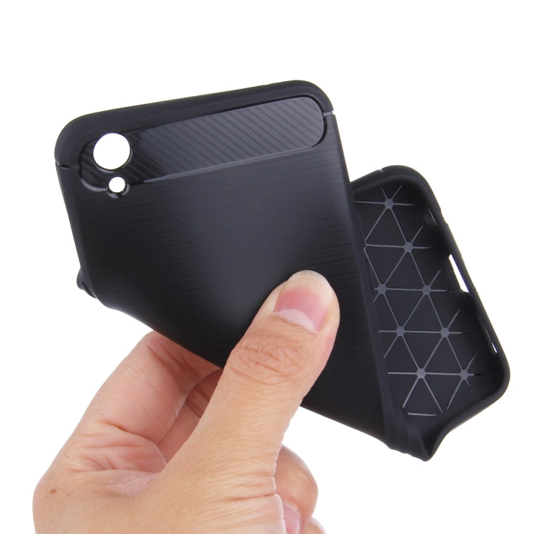 HAWEEL for OPPO R9 Brushed Carbon Fiber Texture Shockproof TPU Protective Case(Black)