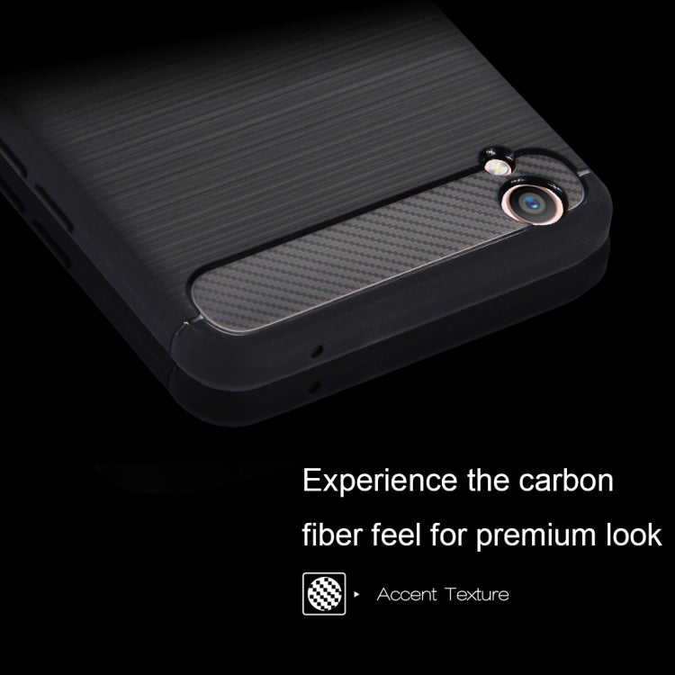 HAWEEL for OPPO R9 Brushed Carbon Fiber Texture Shockproof TPU Protective Case(Black)