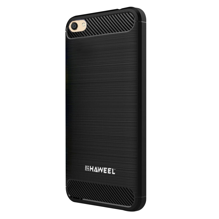 HAWEEL for Vivo X7 Brushed Carbon Fiber Texture Shockproof TPU Protective Case(Black)
