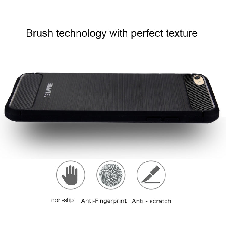 HAWEEL for Vivo X7 Brushed Carbon Fiber Texture Shockproof TPU Protective Case(Black)