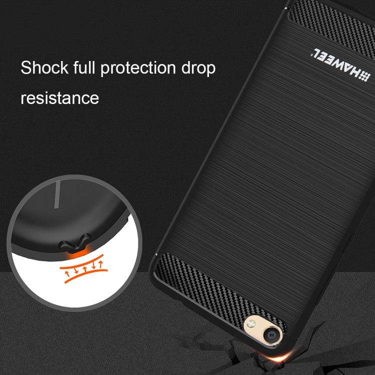 HAWEEL for Vivo X7 Brushed Carbon Fiber Texture Shockproof TPU Protective Case(Black)