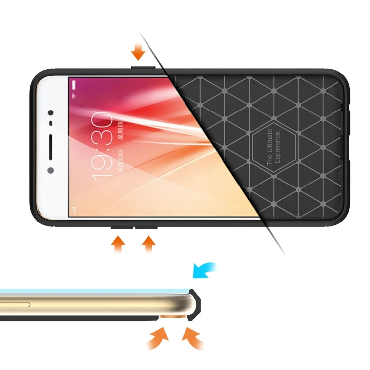 HAWEEL for Vivo X7 Brushed Carbon Fiber Texture Shockproof TPU Protective Case(Black)