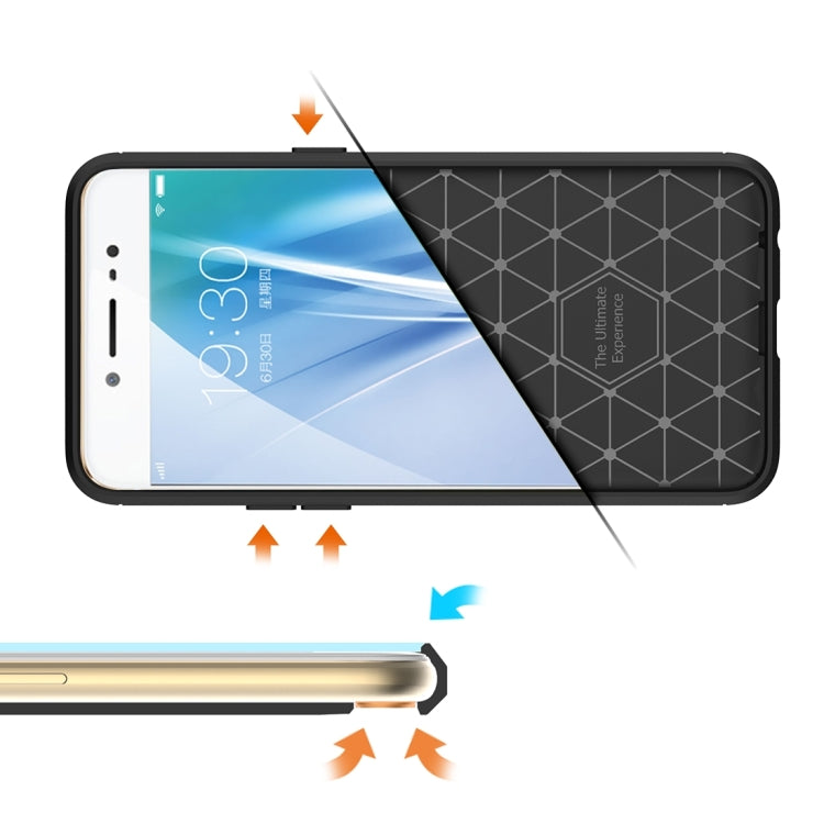 HAWEEL for Vivo X7 Plus Brushed Carbon Fiber Texture Shockproof TPU Protective Case