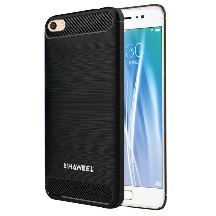 HAWEEL for Vivo X7 Plus Brushed Carbon Fiber Texture Shockproof TPU Protective Case