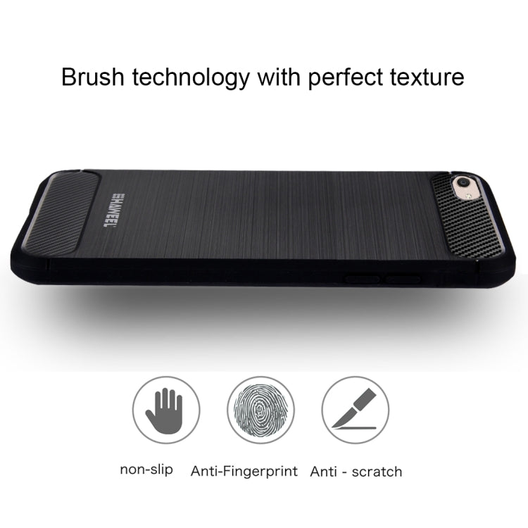 HAWEEL for Vivo X9 Brushed Carbon Fiber Texture Shockproof TPU Protective Case