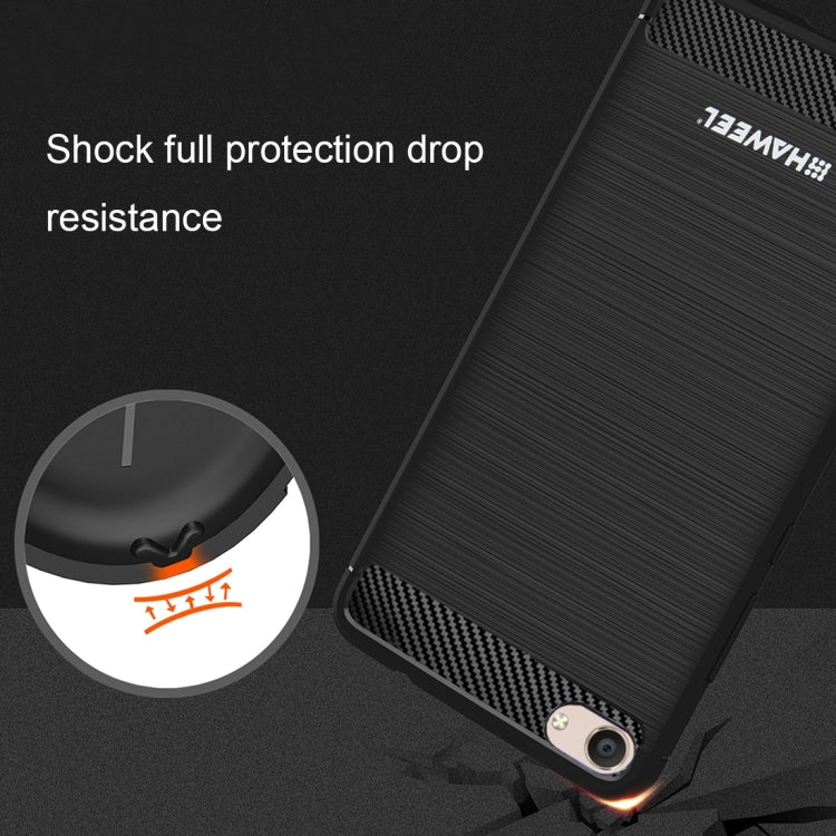 HAWEEL for Vivo X9 Brushed Carbon Fiber Texture Shockproof TPU Protective Case