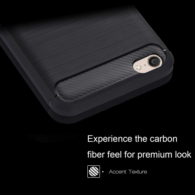 HAWEEL for Vivo X9 Plus Brushed Carbon Fiber Texture Shockproof TPU Protective Case(Black)