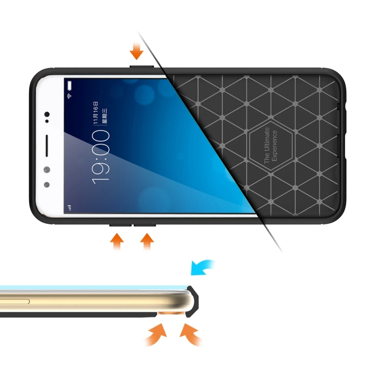 HAWEEL for Vivo X9 Plus Brushed Carbon Fiber Texture Shockproof TPU Protective Case(Black)