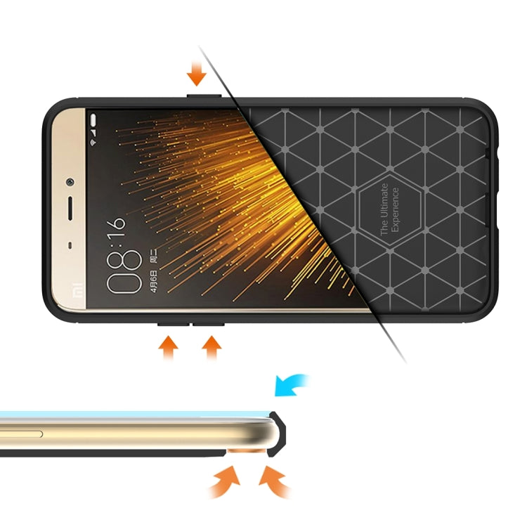 HAWEEL for Xiaomi MI 5s Brushed Carbon Fiber Texture Shockproof TPU Protective Case(Black)