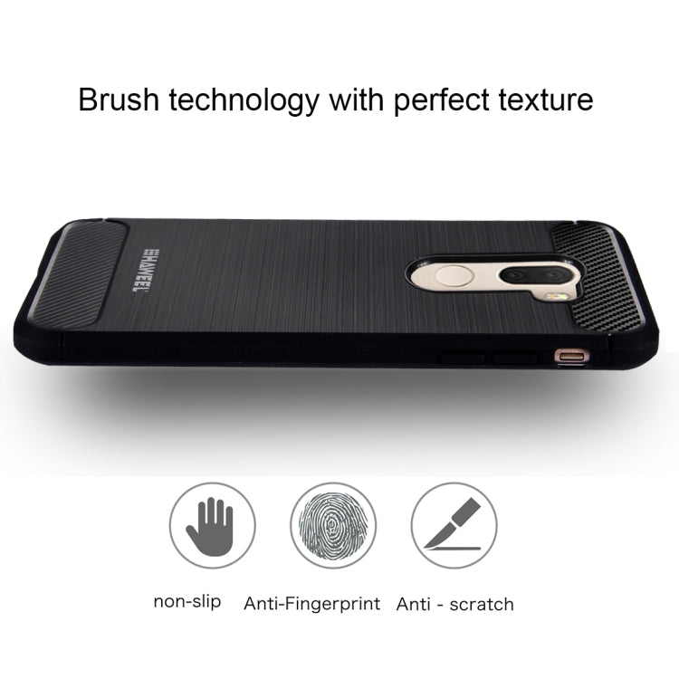 HAWEEL for Xiaomi MI 5s Plus Brushed Carbon Fiber Texture Shockproof TPU Protective Case(Black)