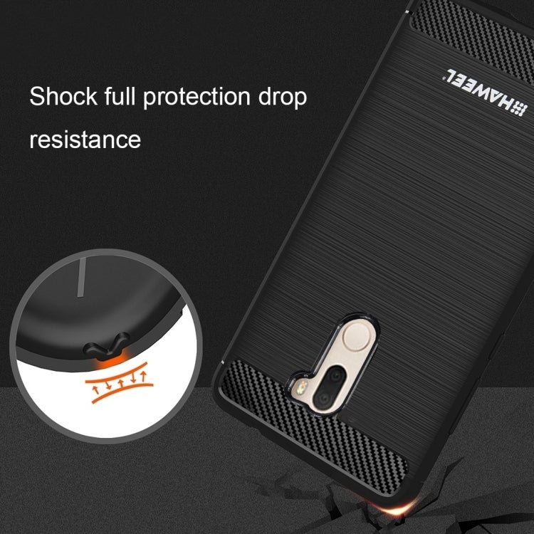 HAWEEL for Xiaomi MI 5s Plus Brushed Carbon Fiber Texture Shockproof TPU Protective Case(Black)
