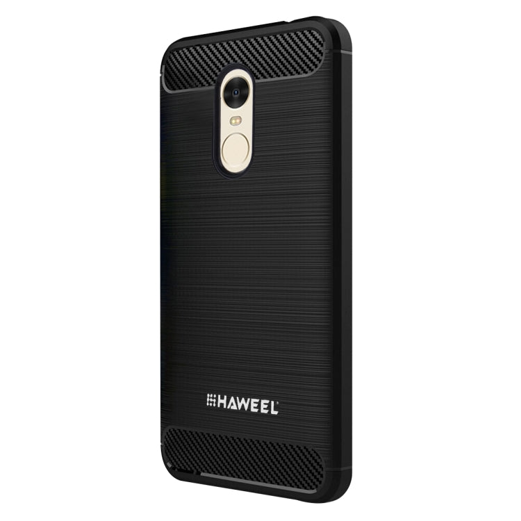 HAWEEL for Xiaomi Redmi Note 4 Brushed Carbon Fiber Texture Shockproof TPU Protective Case(Black)