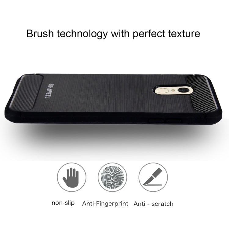 HAWEEL for Xiaomi Redmi Note 4 Brushed Carbon Fiber Texture Shockproof TPU Protective Case(Black)