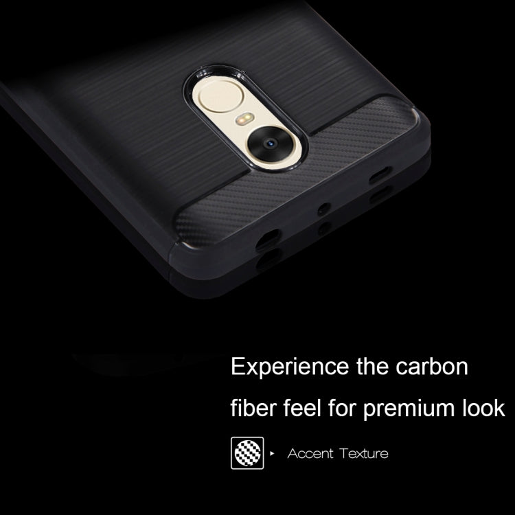 HAWEEL for Xiaomi Redmi Note 4 Brushed Carbon Fiber Texture Shockproof TPU Protective Case(Black)