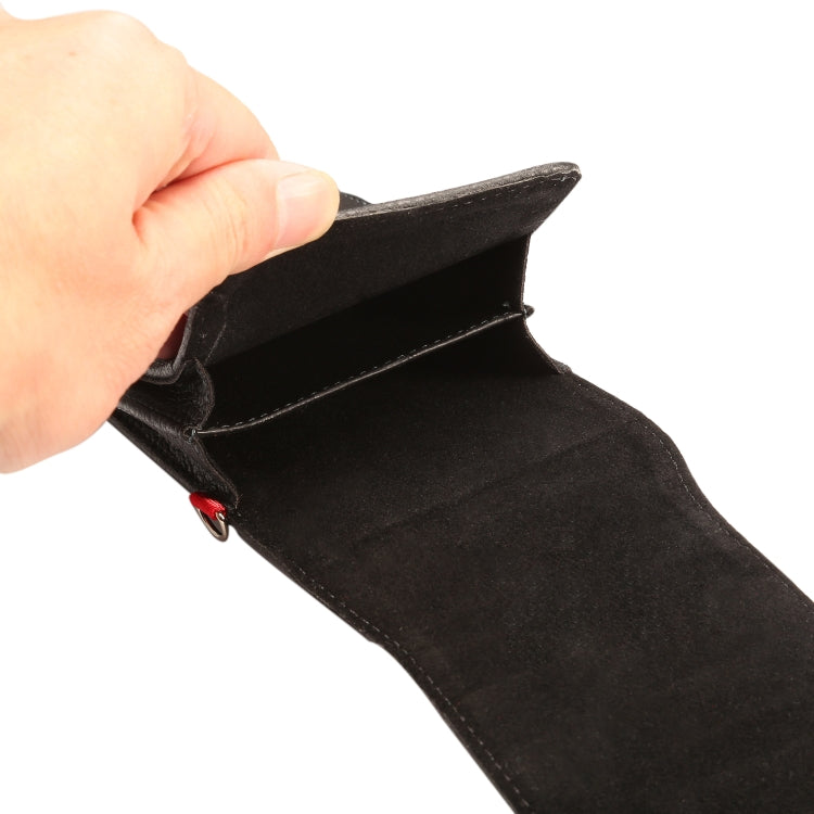 For 6.7 inch and Below Phones Litchi Texture Multifunctional Universal Vertical Flip Upright Double Lattice PU Leather Case Waist Bag with Card Slot & Belt Clip & Lanyard (Black)