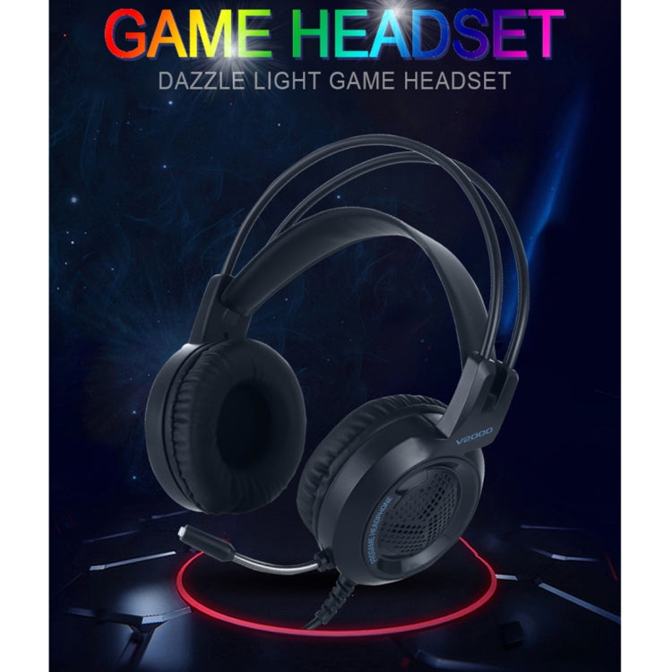 HAMTOD V2000 Short Microphone Dual 3.5mm + USB Interface Wired Gaming Headset, Cable Length: 2.1m