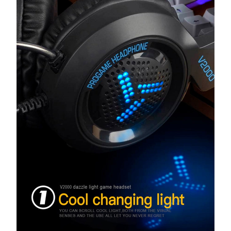 HAMTOD V2000 Short Microphone Dual 3.5mm + USB Interface Wired Gaming Headset, Cable Length: 2.1m