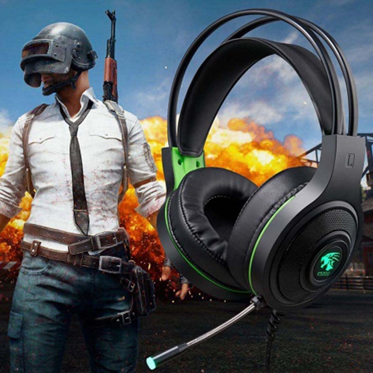 HAMTOD V5000 Dual 3.5mm + USB Interface Wired Gaming Headset, Cable Length: 2.1m(Black)