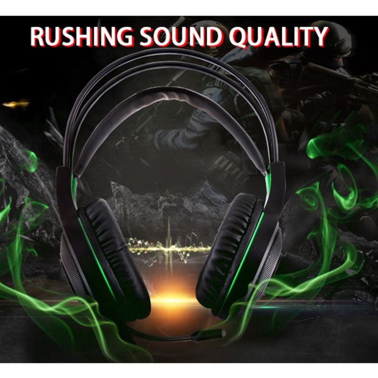 HAMTOD V5000 Dual 3.5mm + USB Interface Wired Gaming Headset, Cable Length: 2.1m(Black)