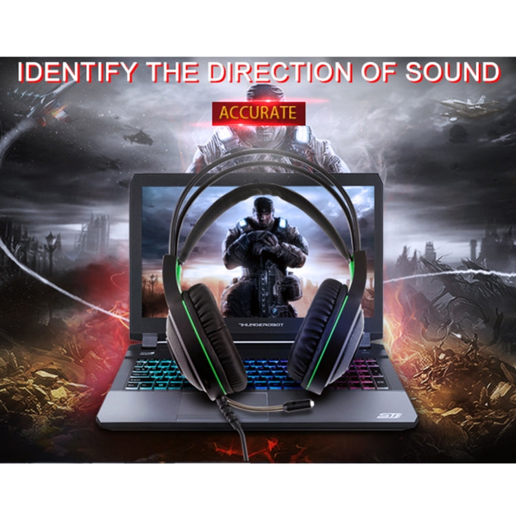 HAMTOD V5000 Dual 3.5mm + USB Interface Wired Gaming Headset, Cable Length: 2.1m(Black)