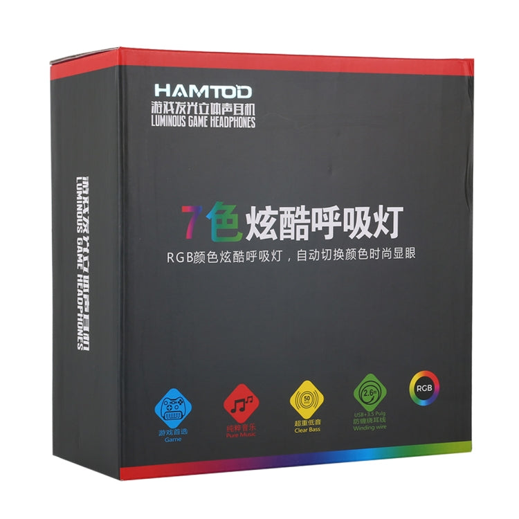HAMTOD V6800 Dual 3.5mm + USB Interface Wired Gaming Headset, Cable Length: 2.1m