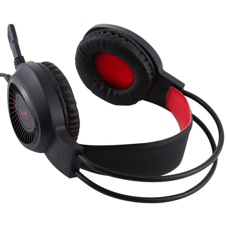 HAMTOD V1000 Dual-3.5mm Plug Interface Gaming Headphone Headset with Mic & LED Light, Cable Length: 2.1m