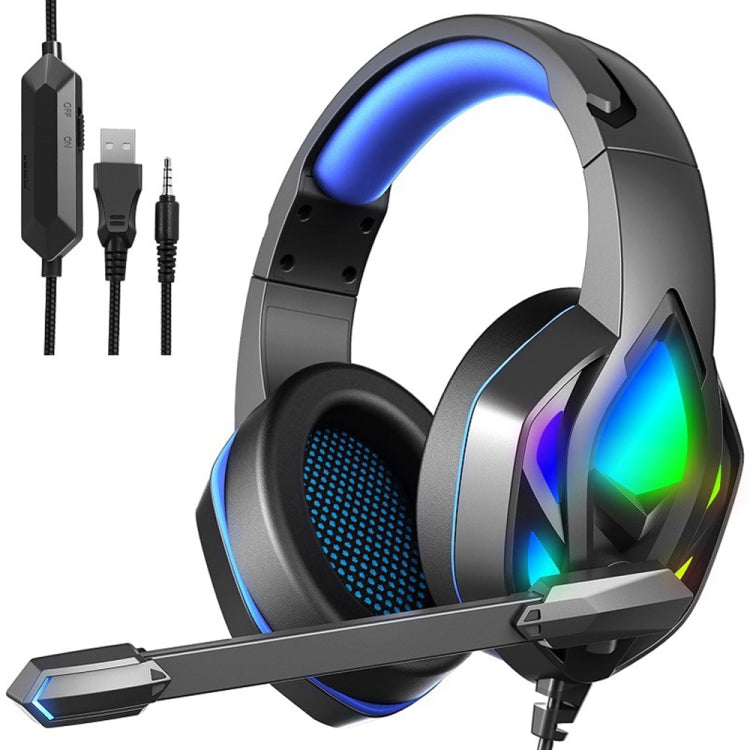 H100 PC Computer E-sports Gaming RGB Light Wired Headset with Microphone