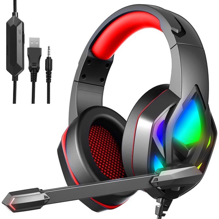 H100 PC Computer E-sports Gaming RGB Light Wired Headset with Microphone