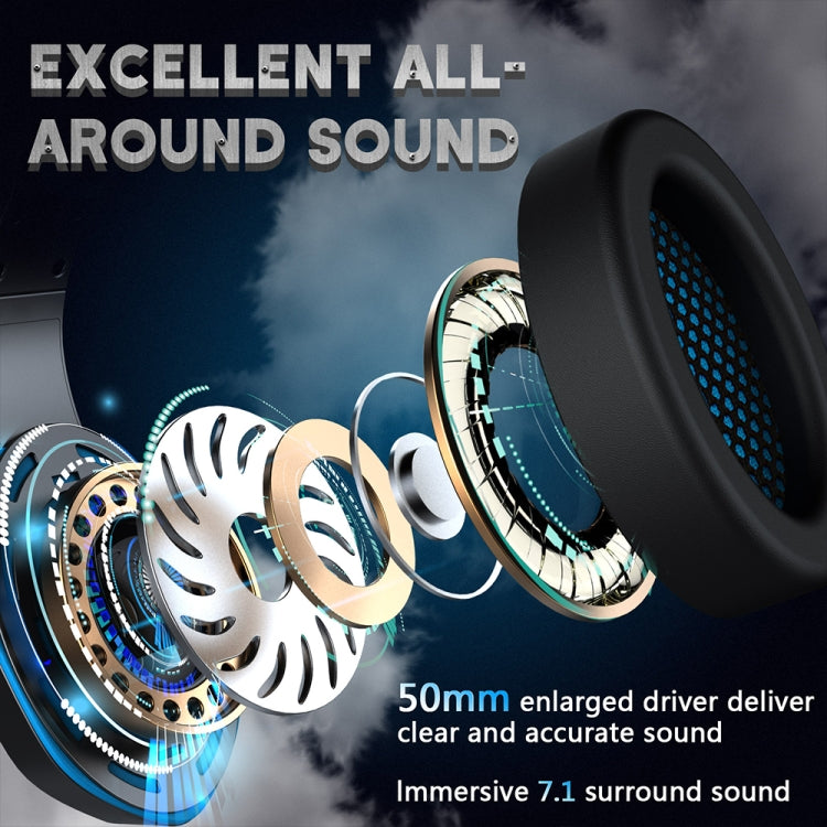 H100 PC Computer E-sports Gaming RGB Light Wired Headset with Microphone