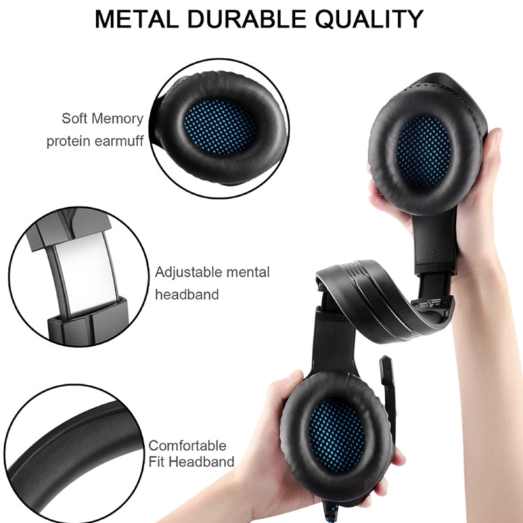 J1 PC Computer E-sports Gaming RGB Light Stereo Wired Headset with Microphone