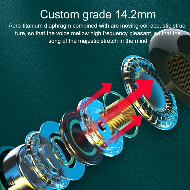 WK YB08 Black Gold Series USB-C/Type-C Music Call Wired Earphones, Length: 1.2m