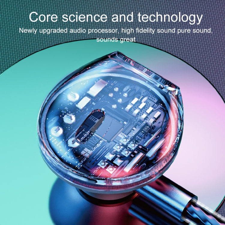 WK YB08 Black Gold Series USB-C/Type-C Music Call Wired Earphones, Length: 1.2m