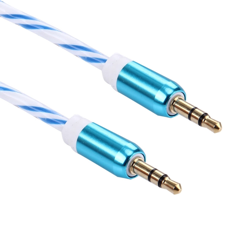 Double Color Metal Head 3.5mm Male to Male Plug Jack Stereo AUX Audio Cable for iPhone / iPad / Samsung / MP3 / MP4 / Laptop, Cable Length: 90cm