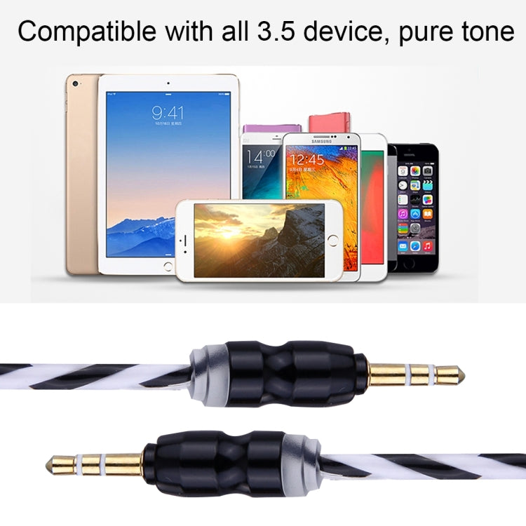 Double Color Metal Head 3.5mm Male to Male Plug Jack Stereo AUX Audio Cable for iPhone / iPad / Samsung / MP3 / MP4 / Laptop, Cable Length: 90cm
