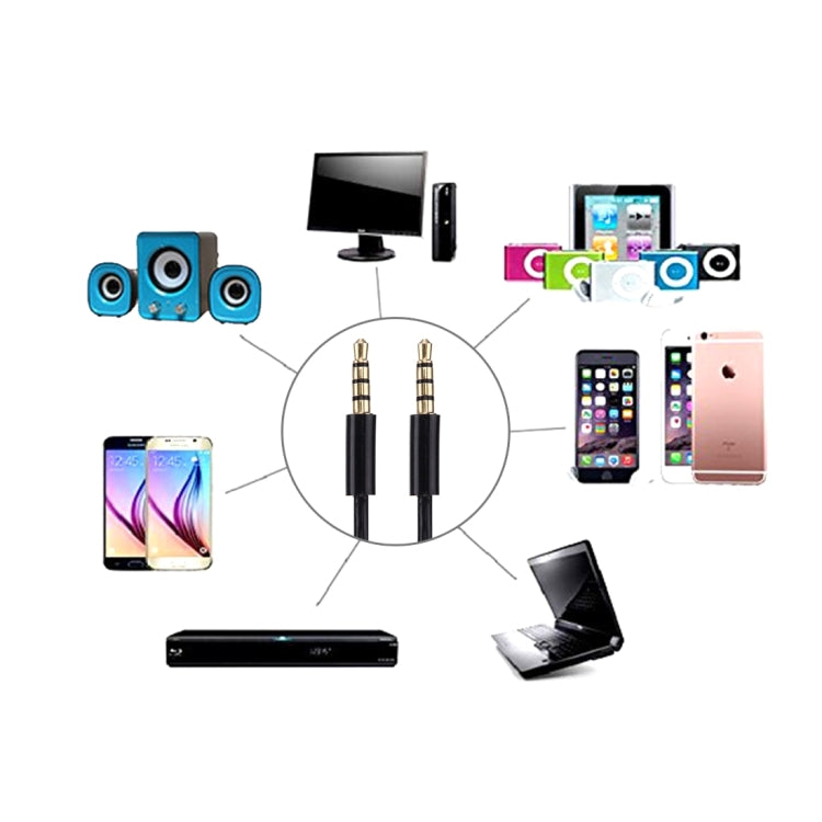 3.5mm Male to Male Plug Jack Stereo Audio AUX Retractable Coiled Cable for iPhone, iPad, Samsung, iPod Laptop, MP3, MP4, Length: 1m
