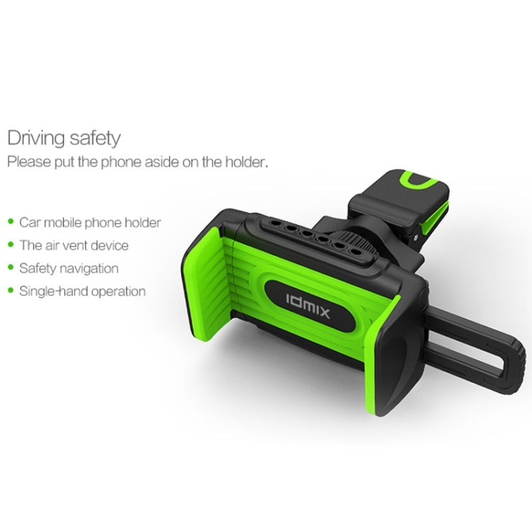 IDMIX M01 Universal Perfume Groove Car Air Vent Mount Phone Navigation Holder(Black + Green), For iPhone, Samsung, Sony, Huawei, Xiaomi and Other Smartphones